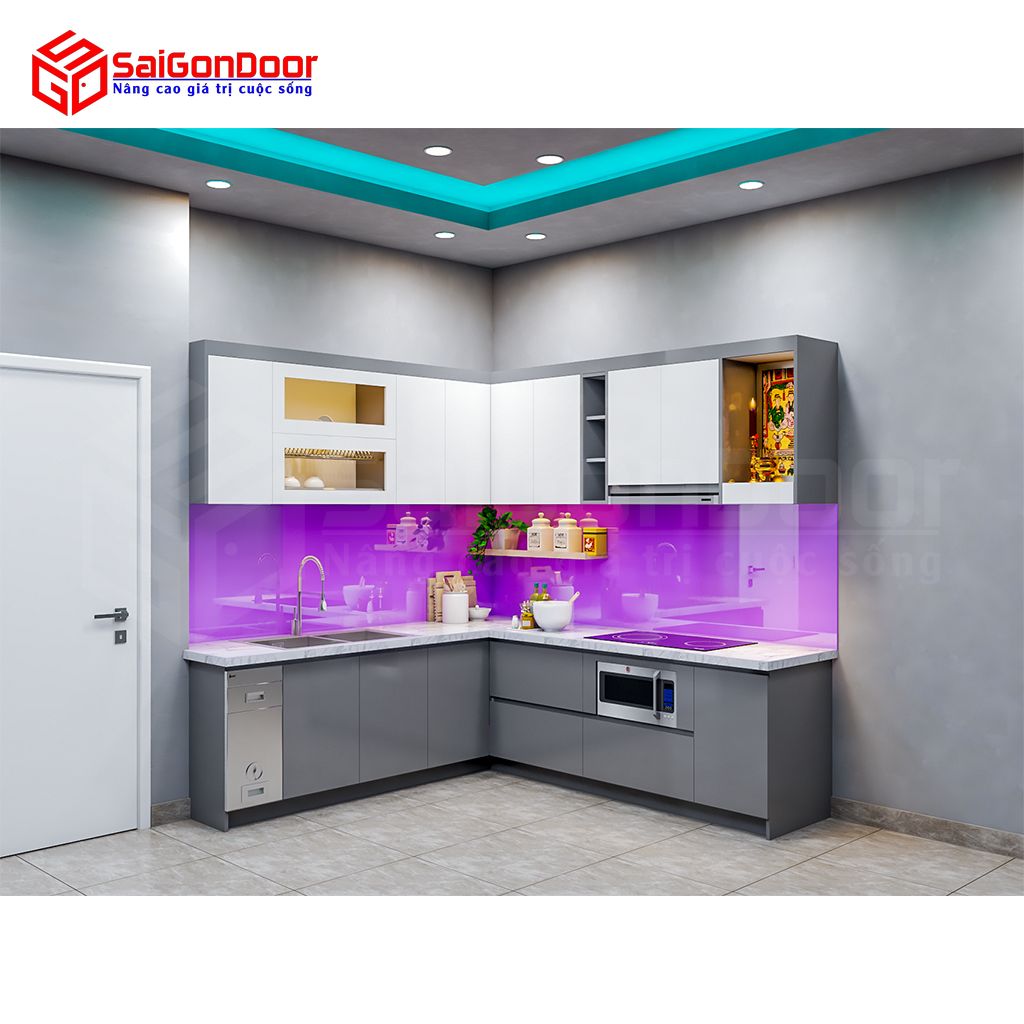 គ្រឿងសង្ហារឹមផ្ទះបាយ đôi chữ L nhựa តៃវ៉ាន់