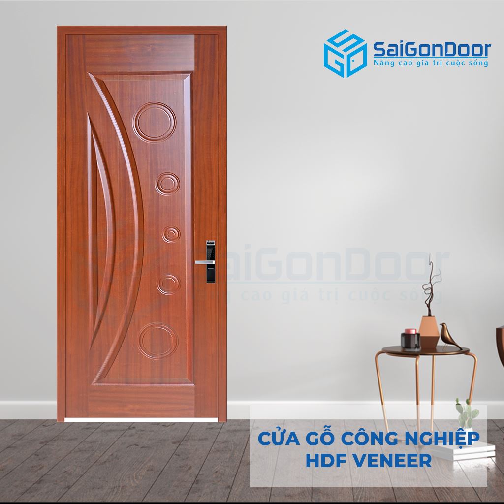 ទ្វារឈើឧស្សាហកម្ម HDF Veneer 1K sapele