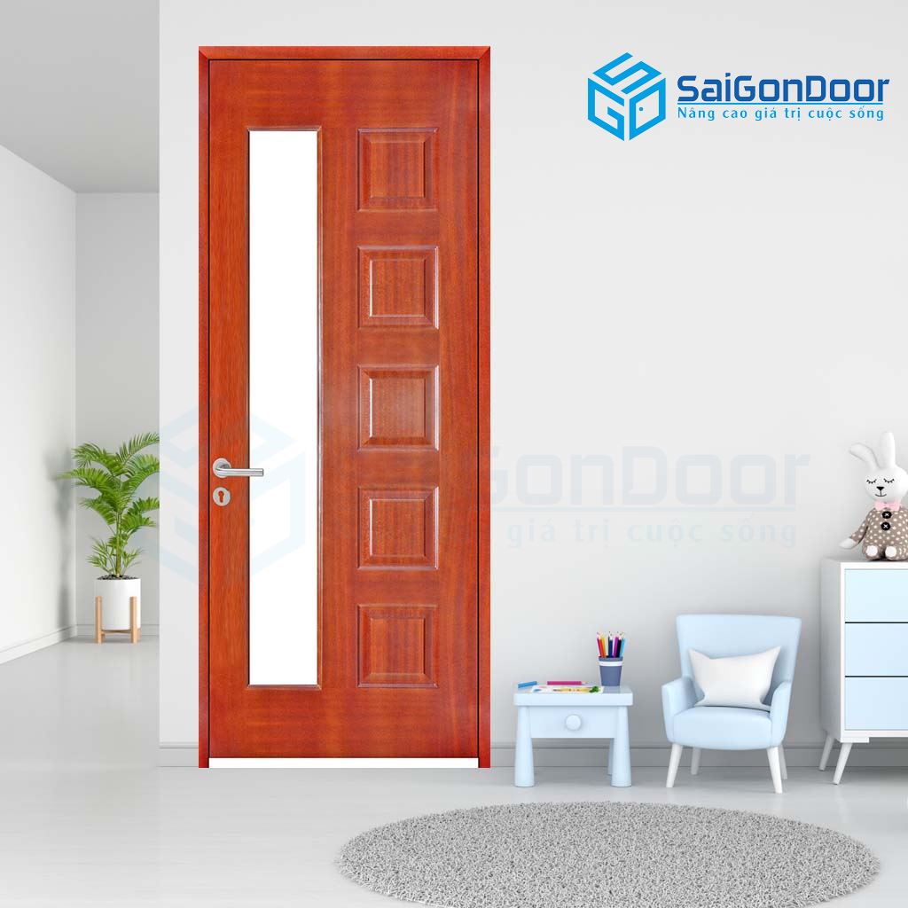 ទ្វារឈើប្រណីត SAIGONDOOR HDF Veneer 6GL-Cam xe (8)