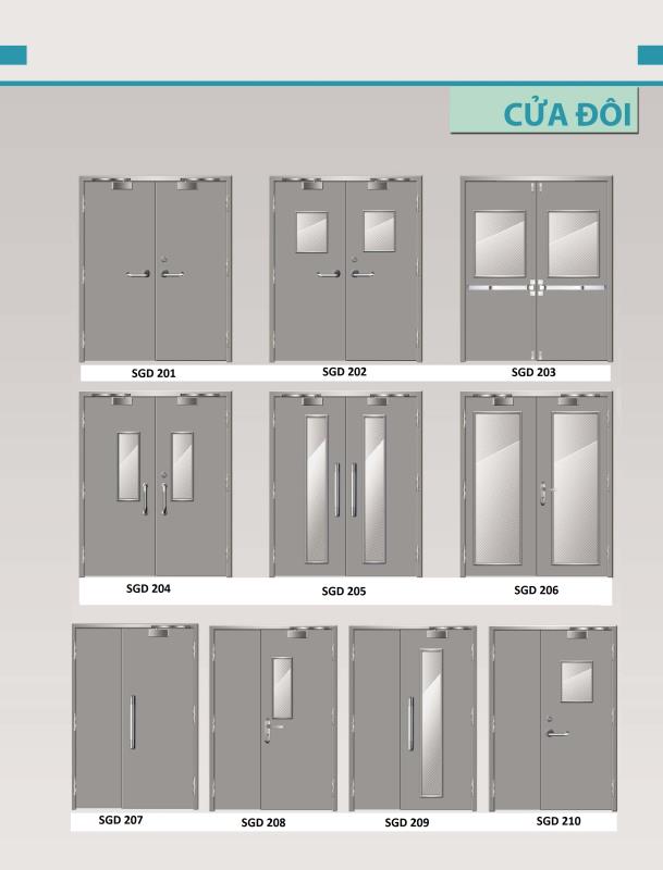 Catalogues ទ្វារដែកសម្រាប់ការពារភ្លើង 2 Cánh Saigondoor