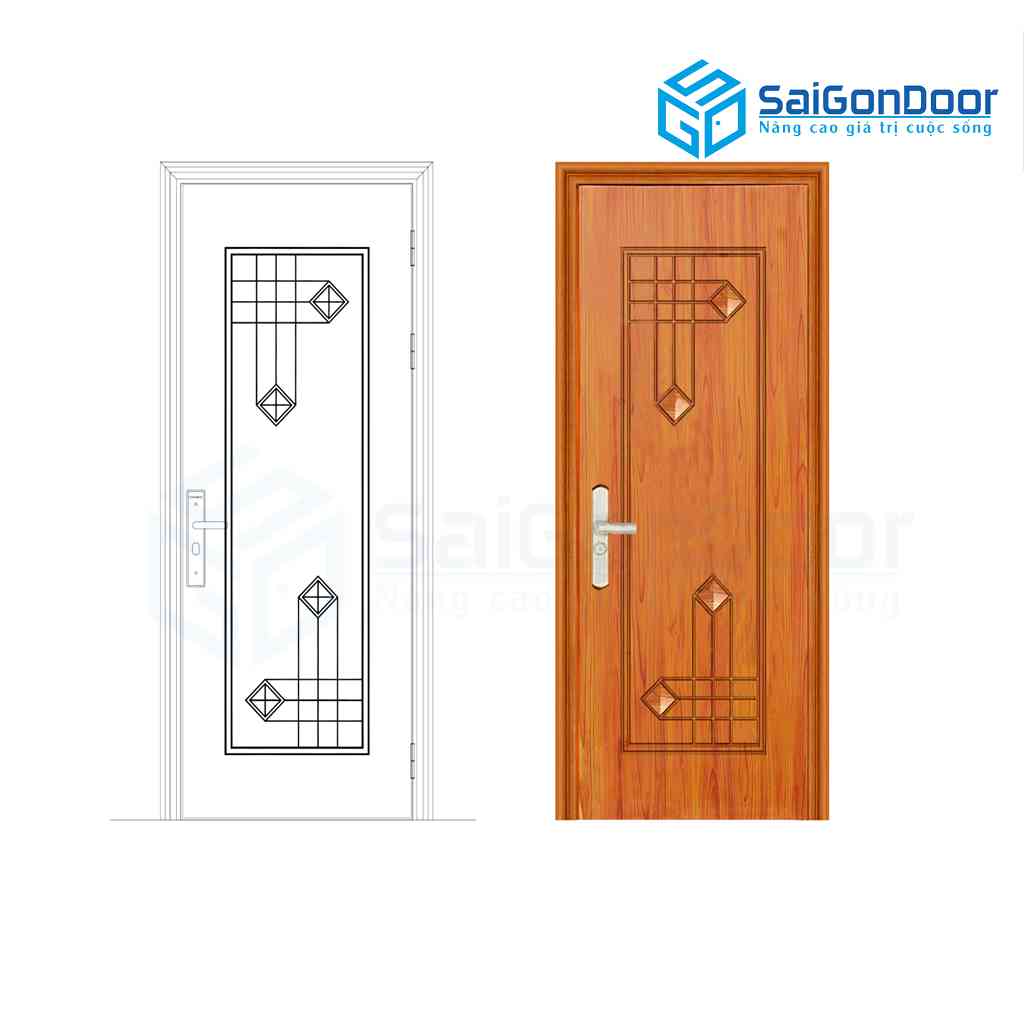 ទ្វារដែកថ្នាំកូតគ្រាប់ឈើ SGD GS1H16 mau vang