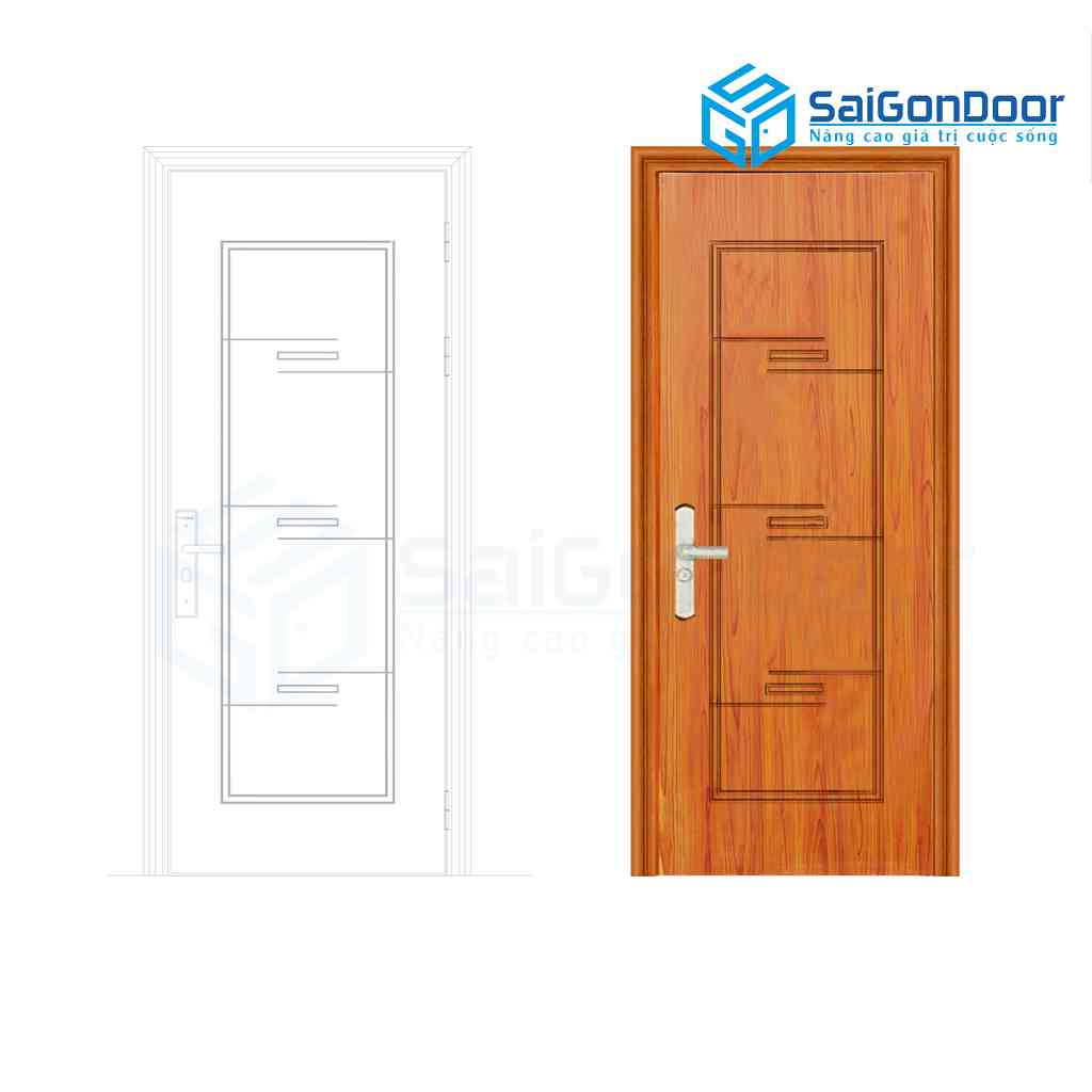 ទ្វារដែកថ្នាំកូតគ្រាប់ឈើ SGD GS1H17 mau vang