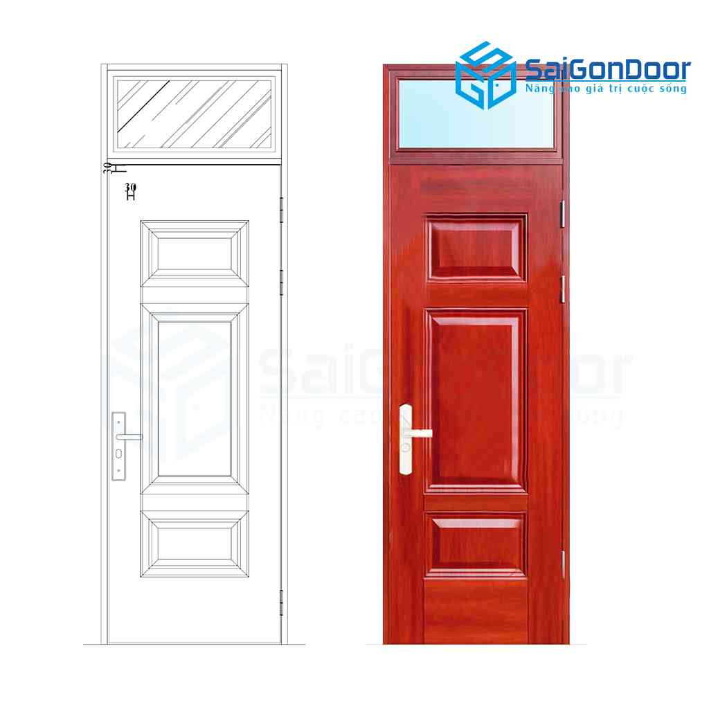 ទ្វារដែកថ្នាំកូតគ្រាប់ឈើ SGD GS1H3-OT