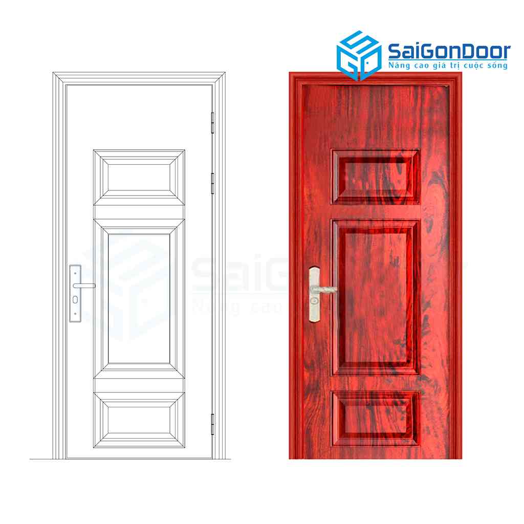 ទ្វារដែកថ្នាំកូតគ្រាប់ឈើ SGD GS1H3