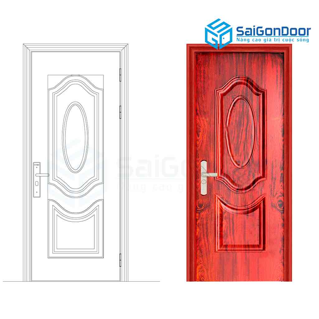 ទ្វារដែកថ្នាំកូតគ្រាប់ឈើ SGD GS1H5