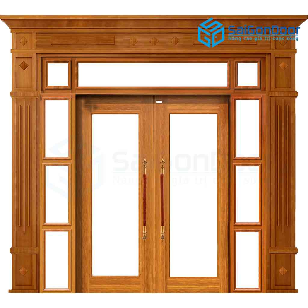 ទ្វារដែកថ្នាំកូតគ្រាប់ឈើ SGD Trend 4 mau vang