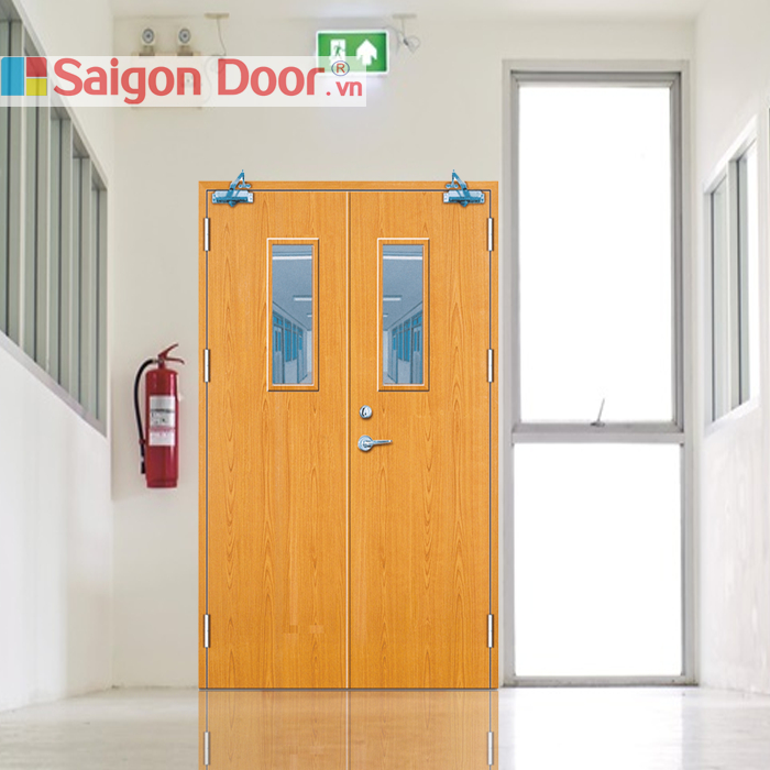 Mẫu cửa thép chống cháy vân gỗ SGD 2